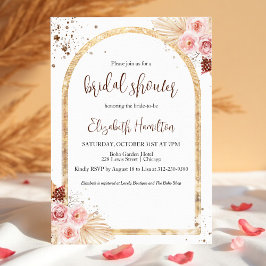 Invitación a la ducha de novia del Boho Glitter de