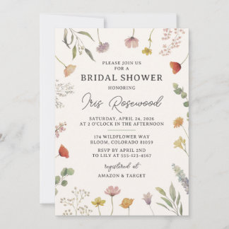 Invitación a la ducha de novia del Boho rústico de