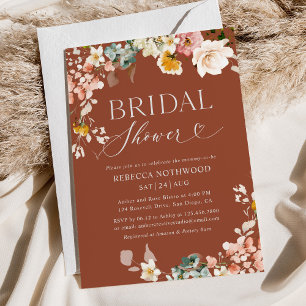 Invitación a la ducha de novia del Boho Terracotta