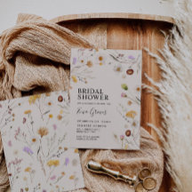 Invitación a la ducha de novia del Boho Wildflower