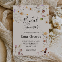 Invitación a la ducha de novia del Boho Wildflower