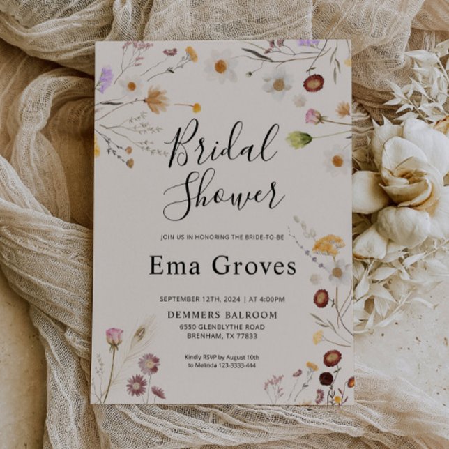 Invitación a la ducha de novia del Boho Wildflower (Subido por el creador)