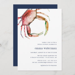 Invitación a la ducha de novia del cangrejo rojo