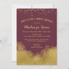 Invitación a la ducha de novia del Confetti de oro