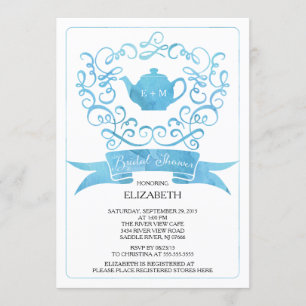 Invitación a la ducha de novia del Fiesta de té ca