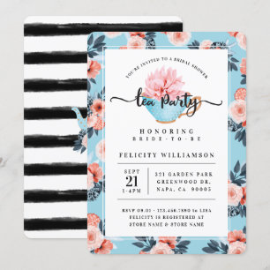 Invitación a la ducha de novia del Fiesta de té co