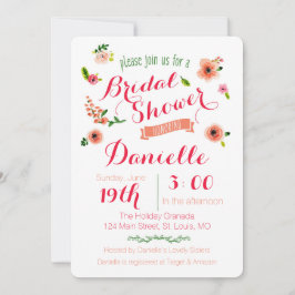 Invitación a la ducha de novia del Fiesta del jard
