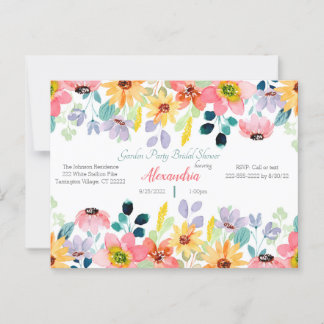 Invitación a la ducha de novia del Fiesta del jard