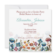Invitación a la ducha de novia del Fiesta del jard