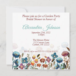 Invitación a la ducha de novia del Fiesta del jard