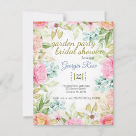 Invitación a la ducha de novia del Fiesta del jard