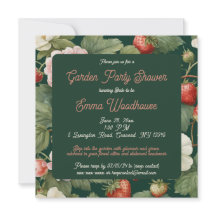 Invitación a la ducha de novia del Fiesta Strawber