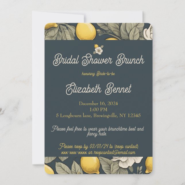 Invitación a la ducha de novia del Fiesta Zest Wis (Anverso)