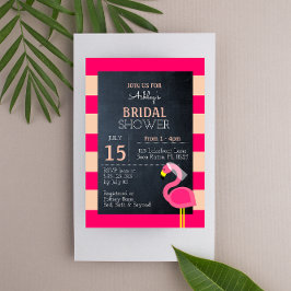 Invitación a la ducha de novia del flamenco rosa
