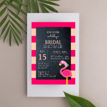 Invitación a la ducha de novia del flamenco rosa