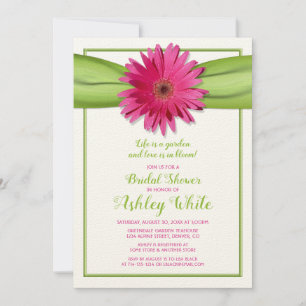 Invitación a la ducha de novia del Green Pink Gerb