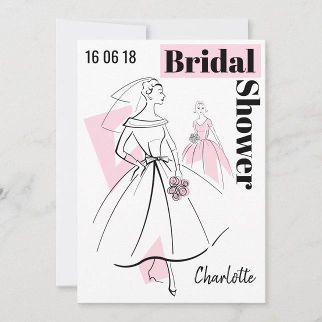 Invitación a la ducha de novia del grupo de novias (Anverso)