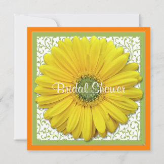 Invitación a la ducha de novia del Naranja amarill