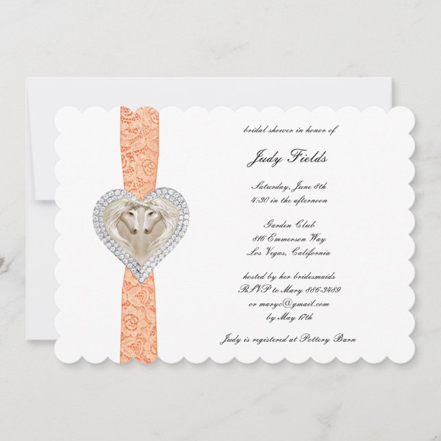 Invitación a la ducha de novia del Naranja de unic (Anverso)