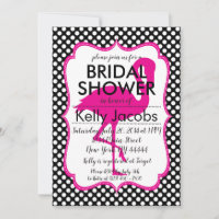 Invitación a la ducha de novia del Polkadot Pink F