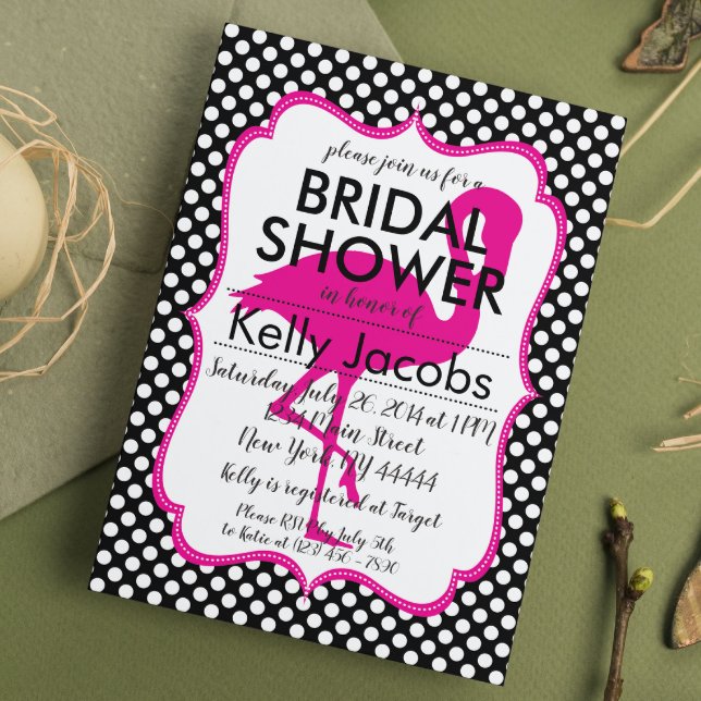 Invitación a la ducha de novia del Polkadot Pink F (Subido por el creador)