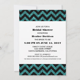 Invitación a la ducha de novia del Purpurina Turqu