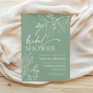 Invitación a la ducha de novia del Sage Green Fall