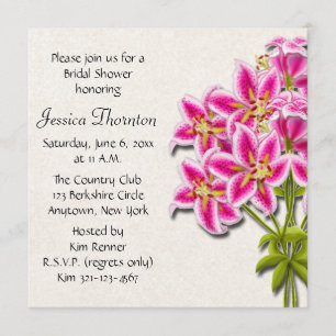 Invitación a la ducha de novia del Stargazer Rosa