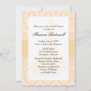 Invitación a la ducha de novia del Sunset Damask