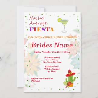 Invitación a la ducha de novia del taco