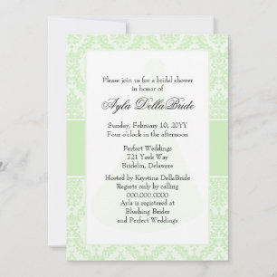 Invitación a la ducha de novia del Tea Green Damas
