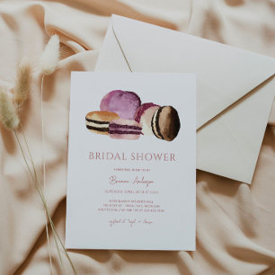 Invitación a la ducha de novia dulce con macarones