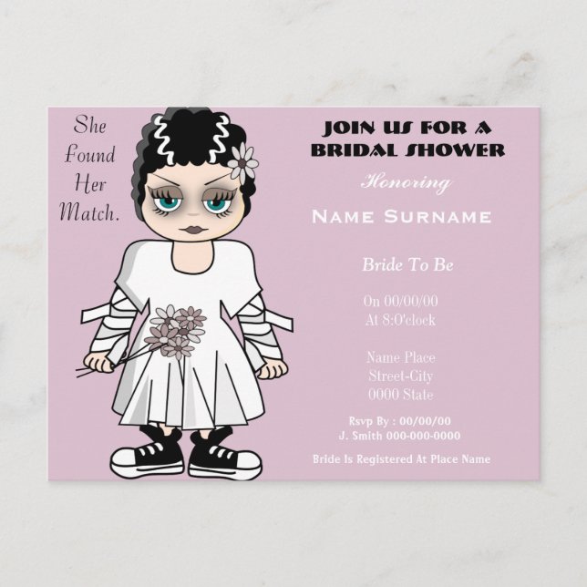 Invitación a la ducha de novia, dulce y divertida (Anverso)
