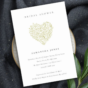 Invitación a la ducha de novia Dusky Green Floral 