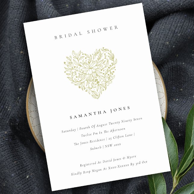 Invitación a la ducha de novia Dusky Green Floral  (Subido por el creador)