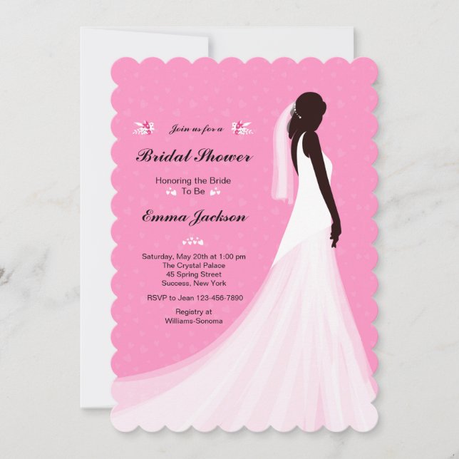 Invitación a la ducha de novia Ebony (Anverso)