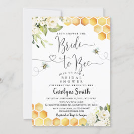 Invitación a la ducha de novia editable para abeja