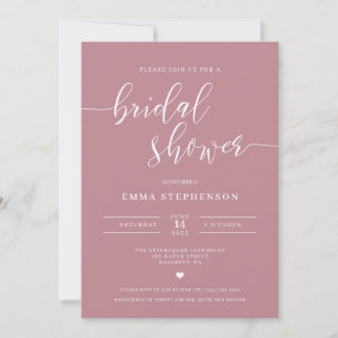 Invitación a la ducha de novia elegante de Mauve