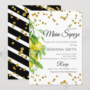 Invitación a la ducha de novia elegante decorada c