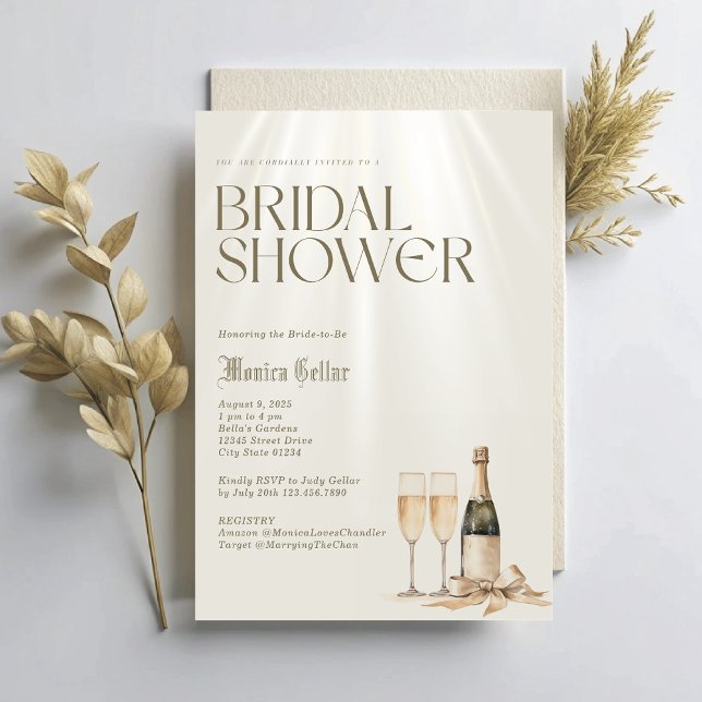 Invitación a la ducha de novia elegante y eterna (Subido por el creador)