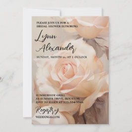 Invitación a la ducha de novia Elegantes Rosas de 