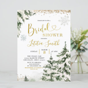 Invitación a la ducha de novia en árbol de conífer