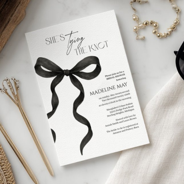 Invitación a la ducha de novia en blanco y negro | (Subido por el creador)