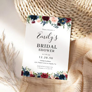 Invitación a la ducha de novia en Borgoña y la Mar