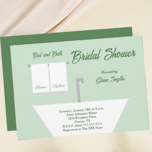 Invitación a la ducha de novia en cama y baño
