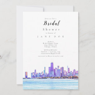 Invitación a la ducha de novia en Chicago Skyline