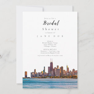 Invitación a la ducha de novia en Chicago Skyline