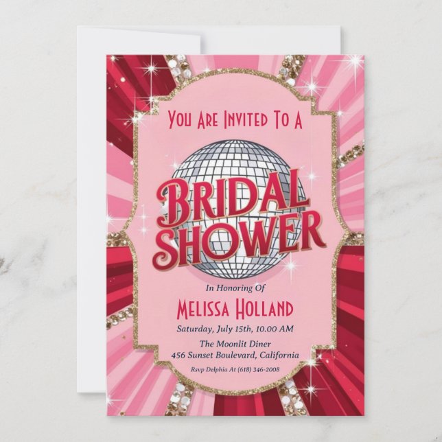 invitación a la ducha de novia en disco (Anverso)