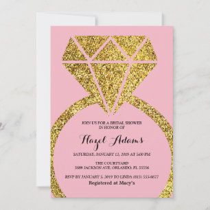 Invitación a la ducha de novia en el anillo de com