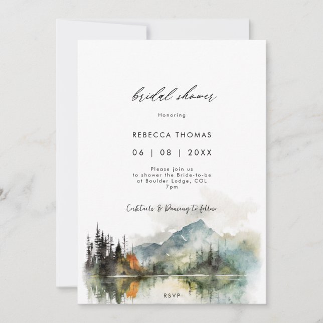 invitación a la ducha de novia en el bosque de inv (Anverso)